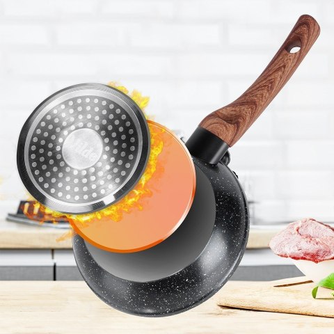 Patelnia granitowa nieprzywierająca indukcja NON-STICK BLACK&WOOD 16 cm VILDE 199058 Patelnia granitowa nieprzywierająca indukcja NON-STICK BLACK&WOOD 16 cm VILDE 199058