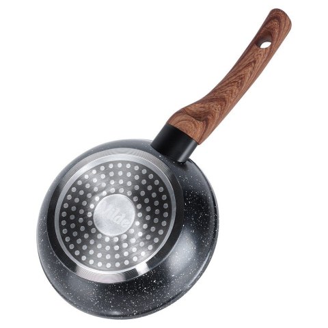 Patelnia granitowa nieprzywierająca indukcja NON-STICK BLACK&WOOD 16 cm VILDE 199058 Patelnia granitowa nieprzywierająca indukcja NON-STICK BLACK&WOOD 16 cm VILDE 199058
