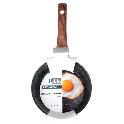 Patelnia granitowa nieprzywierająca indukcja NON-STICK BLACK&WOOD 16 cm VILDE 199058 Patelnia granitowa nieprzywierająca indukcja NON-STICK BLACK&WOOD 16 cm VILDE 199058