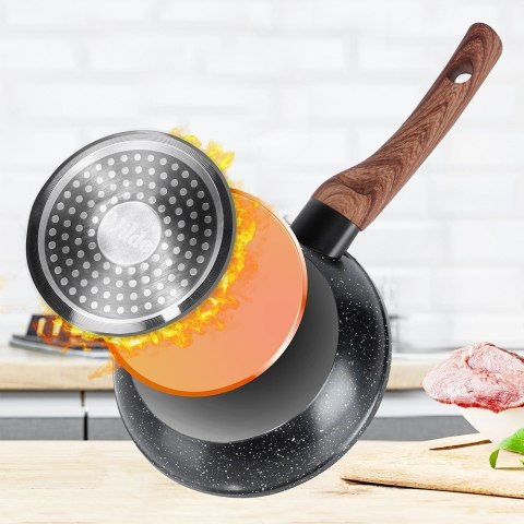 Patelnia granitowa nieprzywierająca indukcja NON-STICK BLACK&WOOD 20 cm VILDE 199059 Patelnia granitowa nieprzywierająca indukcja NON-STICK BLACK&WOOD 20 cm VILDE 199059