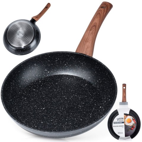 Patelnia granitowa nieprzywierająca indukcja NON-STICK BLACK&WOOD 24 cm VILDE 199060 Patelnia granitowa nieprzywierająca indukcja NON-STICK BLACK&WOOD 24 cm VILDE 199060