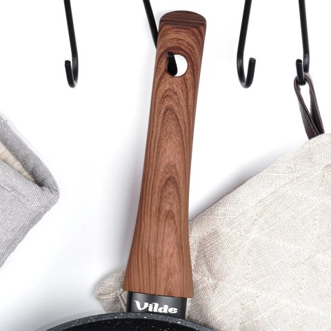 Patelnia granitowa nieprzywierająca indukcja NON-STICK BLACK&WOOD duża 30 cm VILDE 199063 Patelnia granitowa nieprzywierająca indukcja NON-STICK BLACK&WOOD duża 30 cm VILDE 199063