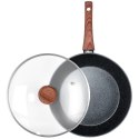 Patelnia granitowa nieprzywierająca indukcja NON-STICK z pokrywką BLACK&WOOD 28 cm 3.5L VILDE 199065 Patelnia granitowa nieprzywierająca indukcja NON-STICK z pokrywką BLACK&WOOD 28 cm 3.5L VILDE 199065
