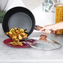 Patelnia granitowa nieprzywierająca indukcja NON-STICK z pokrywką BLACK&WOOD 28 cm 3.5L VILDE 199065 Patelnia granitowa nieprzywierająca indukcja NON-STICK z pokrywką BLACK&WOOD 28 cm 3.5L VILDE 199065