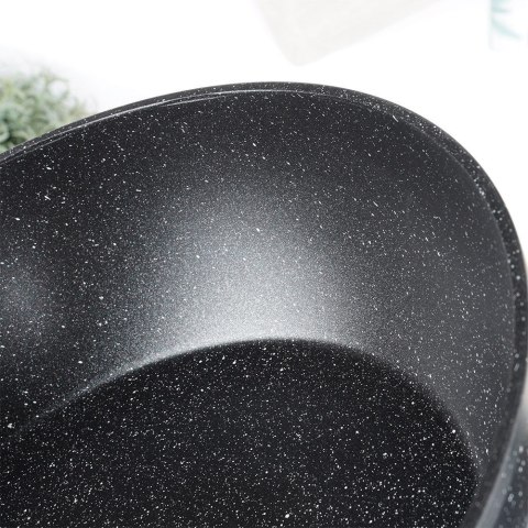 Patelnia granitowa nieprzywierająca indukcja NON-STICK z pokrywką BLACK&WOOD 28 cm 3.5L VILDE 199065 Patelnia granitowa nieprzywierająca indukcja NON-STICK z pokrywką BLACK&WOOD 28 cm 3.5L VILDE 199065