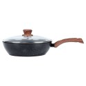 Patelnia granitowa nieprzywierająca indukcja NON-STICK z pokrywką BLACK&WOOD 28 cm 3.5L VILDE 199065 Patelnia granitowa nieprzywierająca indukcja NON-STICK z pokrywką BLACK&WOOD 28 cm 3.5L VILDE 199065