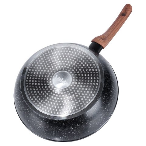 Patelnia granitowa nieprzywierająca indukcja NON-STICK z pokrywką BLACK&WOOD 28 cm 3.5L VILDE 199065 Patelnia granitowa nieprzywierająca indukcja NON-STICK z pokrywką BLACK&WOOD 28 cm 3.5L VILDE 199065