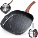 Patelnia grillowa do grillowania GRILL granitowa kwadratowa BLACK&WOOD 28x28 cm VILDE 199056 Patelnia grillowa do grillowania GRILL granitowa kwadratowa BLACK&WOOD 28x28 cm VILDE 199056