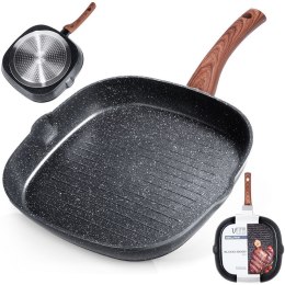Patelnia grillowa do grillowania GRILL granitowa kwadratowa BLACK&WOOD 28x28 cm VILDE 199056
