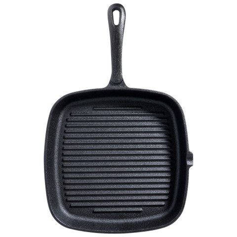 Patelnia grillowa do grillowania GRILL żeliwna kwadratowa z silikonową nakładką CAST LINE 24.5x24 cm VILDE 199044 Patelnia grillowa do grillowania GRILL żeliwna kwadratowa z silikonową nakładką CAST LINE 24.5x24 cm VILDE 199044