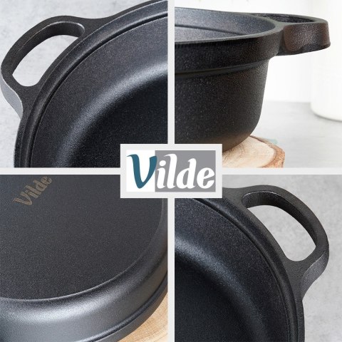 Patelnia żeliwna głęboka indukcja ciężka CAST LINE 30 cm 3.5L VILDE 199070 Patelnia żeliwna głęboka indukcja ciężka CAST LINE 30 cm 3.5L VILDE 199070