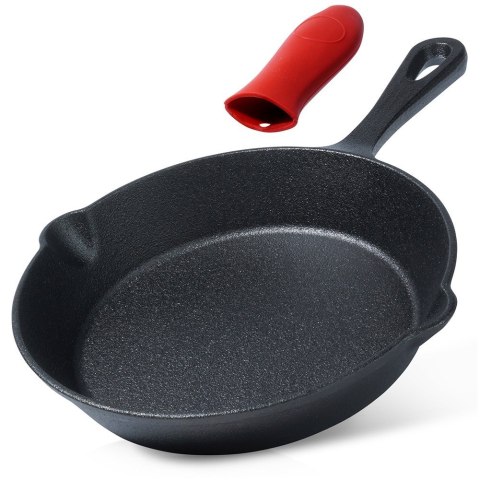 Patelnia żeliwna z nakładką silikonową na indukcję ciężka CAST LINE 20 cm VILDE 199034 Patelnia żeliwna z nakładką silikonową na indukcję ciężka CAST LINE 20 cm VILDE 199034