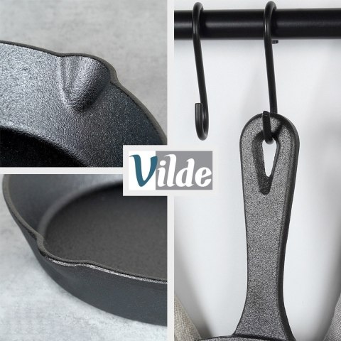 Patelnia żeliwna z silikonową nakładką na indukcję ciężka CAST LINE 25 cm VILDE 199035 Patelnia żeliwna z silikonową nakładką na indukcję ciężka CAST LINE 25 cm VILDE 199035