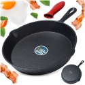Patelnia żeliwna z silikonową nakładką na indukcję ciężka CAST LINE 25 cm VILDE 199035 Patelnia żeliwna z silikonową nakładką na indukcję ciężka CAST LINE 25 cm VILDE 199035