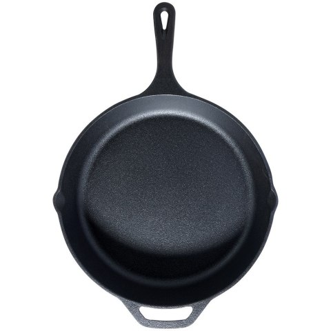 Patelnia żeliwna z silikonową nakładką na indukcję ciężka CAST LINE duża 30 cm VILDE 199036 Patelnia żeliwna z silikonową nakładką na indukcję ciężka CAST LINE duża 30 cm VILDE 199036