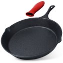 Patelnia żeliwna z silikonową nakładką na indukcję ciężka CAST LINE duża 30cm VILDE 199037 Patelnia żeliwna z silikonową nakładką na indukcję ciężka CAST LINE duża 30cm VILDE 199037