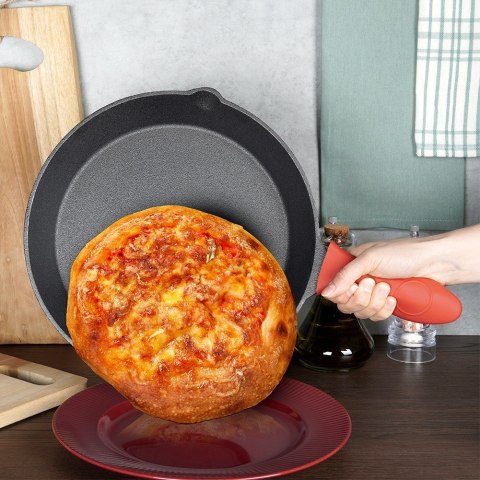 Patelnia żeliwna z silikonową nakładką na indukcję ciężka CAST LINE duża 30cm VILDE 199037 Patelnia żeliwna z silikonową nakładką na indukcję ciężka CAST LINE duża 30cm VILDE 199037