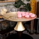 Patera na ciasto babeczki owoce tort szklana złota na nóżce 28cm VILDE 139268 Patera na ciasto babeczki owoce tort szklana złota na nóżce 28cm VILDE 139268