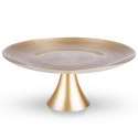 Patera na ciasto babeczki owoce tort szklana złota na nóżce 28cm VILDE 139268 Patera na ciasto babeczki owoce tort szklana złota na nóżce 28cm VILDE 139268