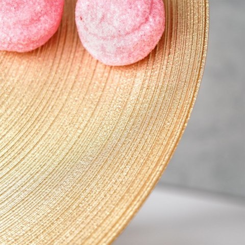 Patera na ciasto babeczki owoce tort szklana złota na nóżce 28cm VILDE 139268 Patera na ciasto babeczki owoce tort szklana złota na nóżce 28cm VILDE 139268