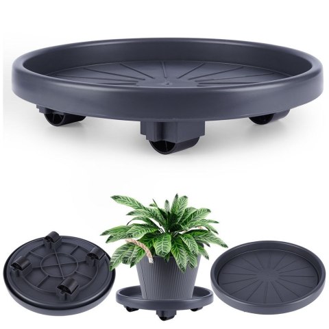Podstawka stojak pod doniczkę donicę okrągła na kółkach podkładka 30 cm PROGARDEN 339484 Podstawka stojak pod doniczkę donicę okrągła na kółkach podkładka 30 cm PROGARDEN 339484