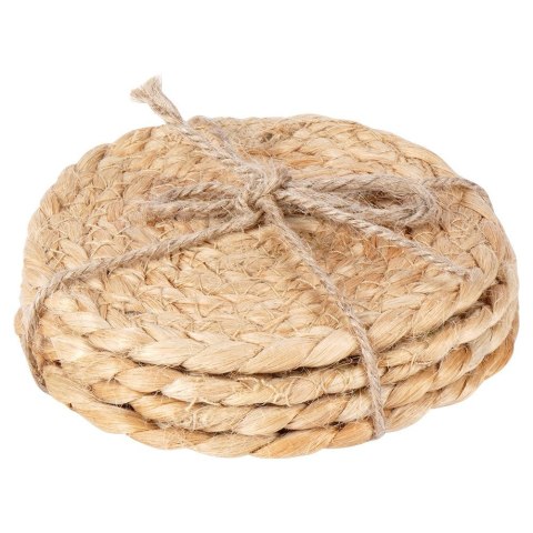 Podstawki podkładki pod kubek kubki naturalne 10cm 4 sztuki HOME STYLING COLLECTION 139408