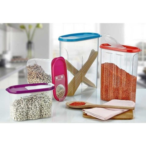 Pojemnik na produkty sypkie suche makaron z dozownikiem miarka 1.2L HOBBY LIFE 123835