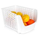 Pojemnik na warzywa i owoce ziemniaki cebulę biały DUŻY 29x21x16cm VILDE 229090 Pojemnik na warzywa i owoce ziemniaki cebulę biały DUŻY 29x21x16cm VILDE 229090