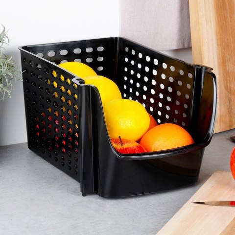 Pojemnik na warzywa i owoce ziemniaki cebulę czarny DUŻY 29x21x16cm VILDE 229089 Pojemnik na warzywa i owoce ziemniaki cebulę czarny DUŻY 29x21x16cm VILDE 229089