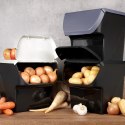 Pojemnik na warzywa i owoce ziemniaki cebulę z pokrywą popielaty 13L VILDE 730510-P Pojemnik na warzywa i owoce ziemniaki cebulę z pokrywą popielaty 13L VILDE 730510-P