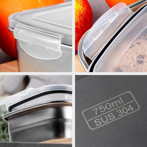 Pojemnik stalowy na żywność z pokrywką i uszczelką 700 ml EXCELLENT HOUSEWARE 229213 Pojemnik stalowy na żywność z pokrywką i uszczelką 700 ml EXCELLENT HOUSEWARE 229213