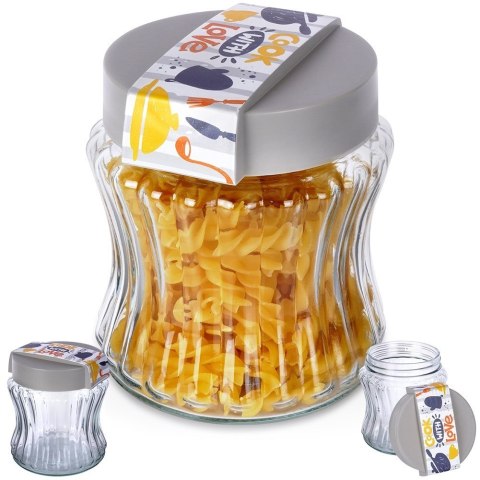 Pojemnik szklany na produkty suche sypkie płatki makaron sól 900 ml EXCELLENT HOUSEWARE 259384 Pojemnik szklany na produkty suche sypkie płatki makaron sól 900 ml EXCELLENT HOUSEWARE 259384