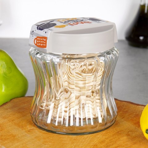 Pojemnik szklany na produkty suche sypkie płatki makaron sól 900 ml EXCELLENT HOUSEWARE 259384 Pojemnik szklany na produkty suche sypkie płatki makaron sól 900 ml EXCELLENT HOUSEWARE 259384