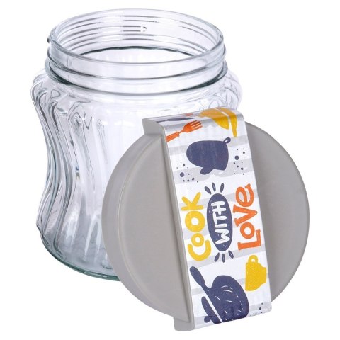 Pojemnik szklany na produkty suche sypkie płatki makaron sól 900 ml EXCELLENT HOUSEWARE 259384 Pojemnik szklany na produkty suche sypkie płatki makaron sól 900 ml EXCELLENT HOUSEWARE 259384