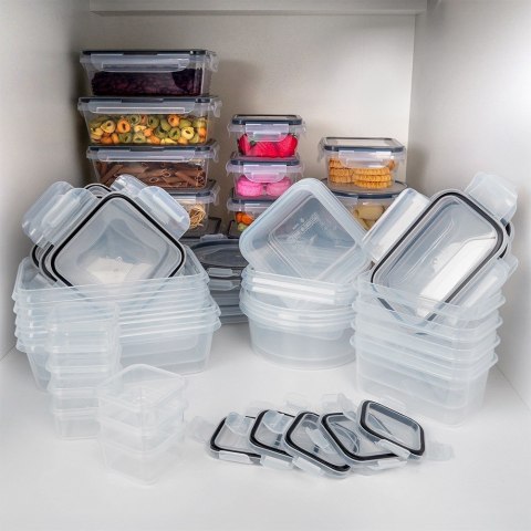 Pojemniki plastikowe do przechowywania żywności 7 rozmiarów 24-ele VILDE 229159 Pojemniki plastikowe do przechowywania żywności 7 rozmiarów 24-ele VILDE 229159