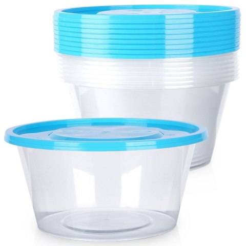 Pojemniki plastikowe na żywność z pokrywką 650 ml komplet 10-ele VILDE 259274 Pojemniki plastikowe na żywność z pokrywką 650 ml komplet 10-ele VILDE 259274