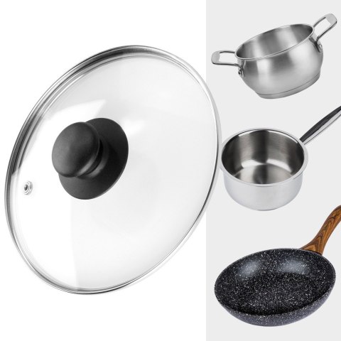 Pokrywka szklana żaroodporna do garnka garnków patelni 18cm VILDE 199023 Pokrywka szklana żaroodporna do garnka garnków patelni 18cm VILDE 199023