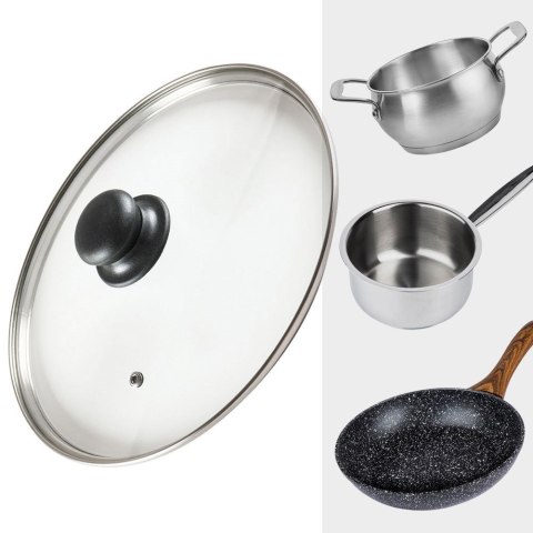 Pokrywka szklana żaroodporna do garnka garnków patelni 26cm VILDE 199027 Pokrywka szklana żaroodporna do garnka garnków patelni 26cm VILDE 199027