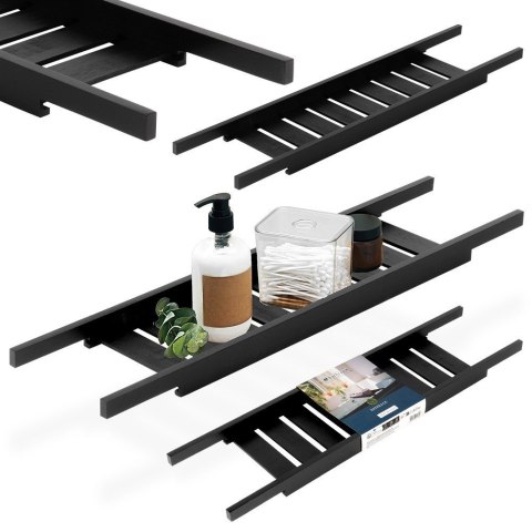 Półka łazienkowa na wannę bambusowa czarna 68 cm BATHROOM SOLUTIONS 567007