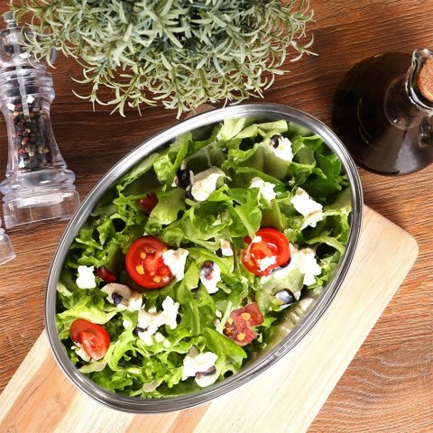 Półmisek stalowy na przekąski owalny głęboki 25.5x18cm EXCELLENT HOUSEWARE 120232