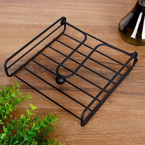 Serwetnik metalowy stojak na serwetki organizer pojemnik czarny 19x19.5cm VILDE 139316 Serwetnik metalowy stojak na serwetki organizer pojemnik czarny 19x19.5cm VILDE 139316