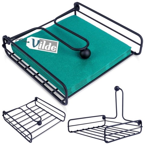 Serwetnik metalowy stojak na serwetki organizer pojemnik czarny 19x19.5cm VILDE 139316 Serwetnik metalowy stojak na serwetki organizer pojemnik czarny 19x19.5cm VILDE 139316