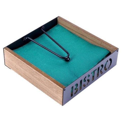 Serwetnik z dociskiem pojemnik stojak na serwetki organizer BISTRO 18x18cm VILDE 139379 Serwetnik z dociskiem pojemnik stojak na serwetki organizer BISTRO 18x18cm VILDE 139379