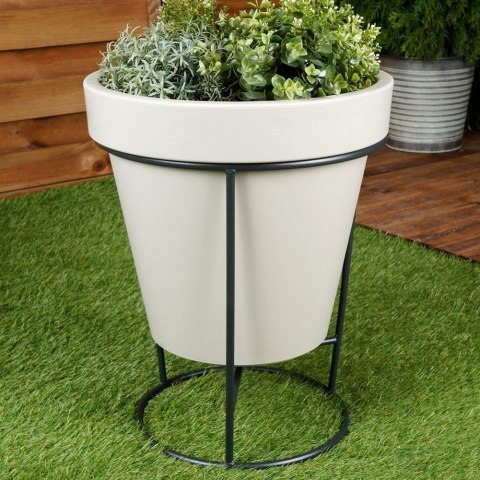 Stojak na doniczkę metalowy czarny dwustronny 37x41 cm VILDE 339464 Stojak na doniczkę metalowy czarny dwustronny 37x41 cm VILDE 339464