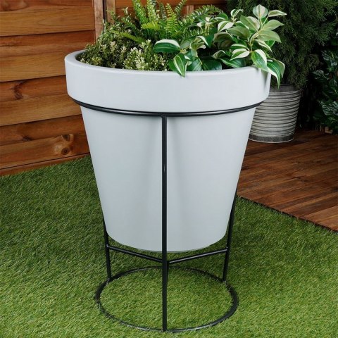 Stojak na doniczkę metalowy czarny dwustronny 45x53 cm VILDE 339465 Stojak na doniczkę metalowy czarny dwustronny 45x53 cm VILDE 339465