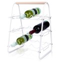 Stojak na wino butelki wina metalowy biały do 9 butelek 33x29x46cm EXCELLENT HOUSEWARE 229087