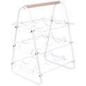 Stojak na wino butelki wina metalowy biały do 9 butelek 33x29x46cm EXCELLENT HOUSEWARE 229087