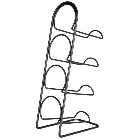 Stojak na wino butelki wina metalowy czarny na 4 butelki 21x43cm VILDE 229055 Stojak na wino butelki wina metalowy czarny na 4 butelki 21x43cm VILDE 229055