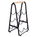 Stojak na wino do 6 butelek wina metalowy czarny do na butelki 21x38cm VILDE 229100
