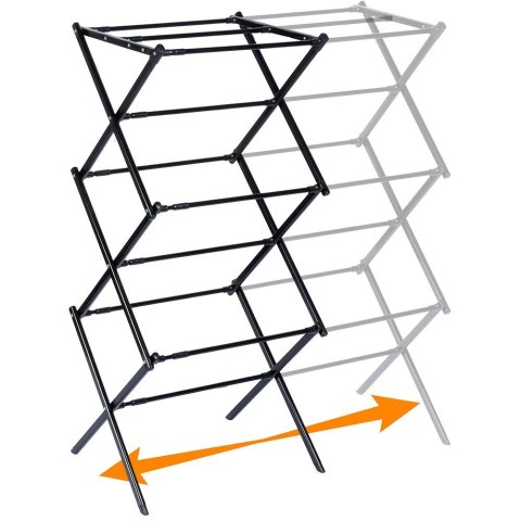 Suszarka na pranie metalowa czarna pionowa rozsuwana 47-78x94cm VILDE 568025 Suszarka na pranie metalowa czarna pionowa rozsuwana 47-78x94cm VILDE 568025